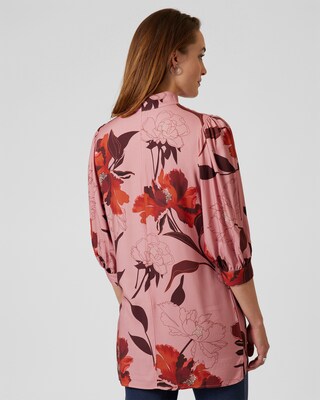Longbluse mit Blumendruck