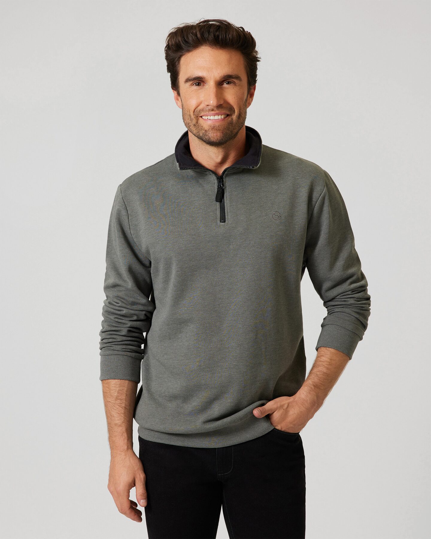 Produktabbildung für Sweatshirt im Troyer-Look