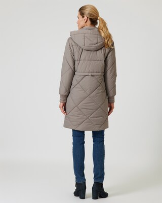Gesteppte Longjacke mit Kapuze