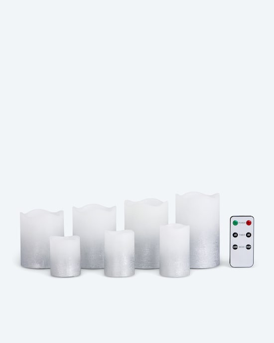 Produktabbildung für 4 LED-Stumpen- & 3 LED-Votivkerzen