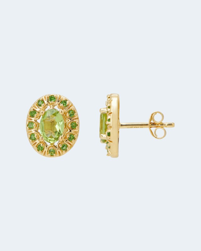 Ohrstecker mit Peridot und Chromdiopsid