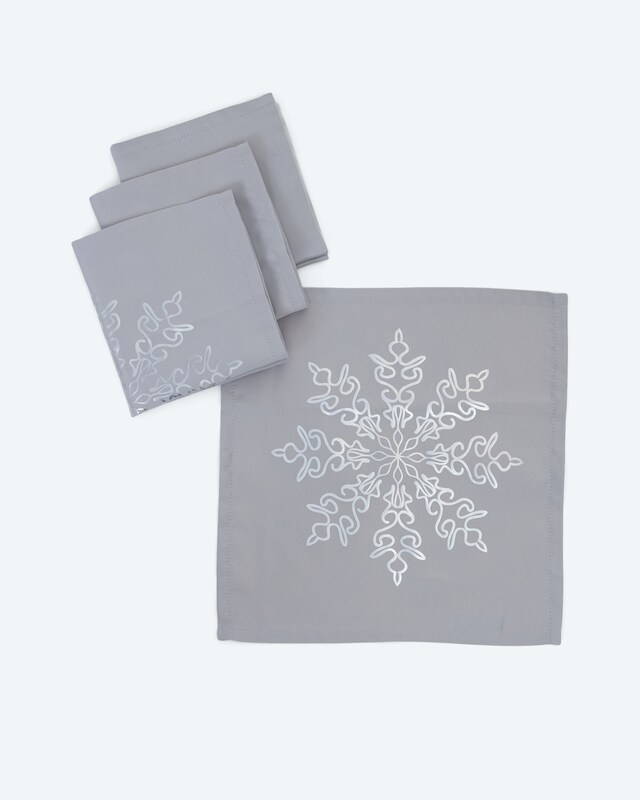 Stoffserviettenset "Schneeflocke", 4tlg.