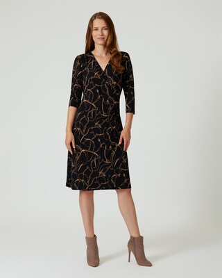 Wickelkleid mit Kettendruck