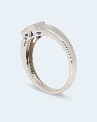 Platinring mit Tansanit & Diamanten