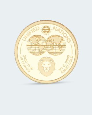 Unified Nations Goldmünze Löwenkopf