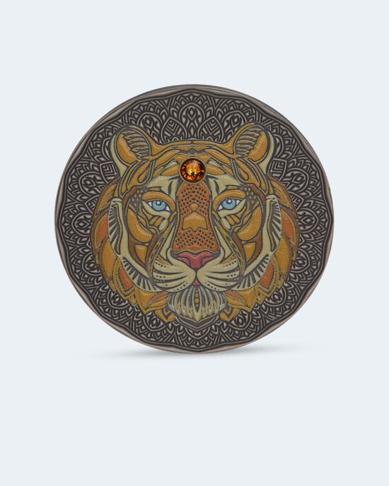 Produktabbildung für Silbermünze Mandala Tiger Swarovski®