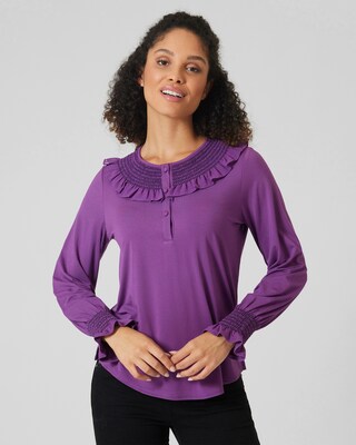 Shirt mit Bischofskragen
