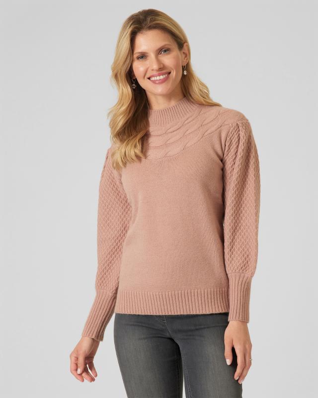 BE GOLD Pullover mit Zopfmuster