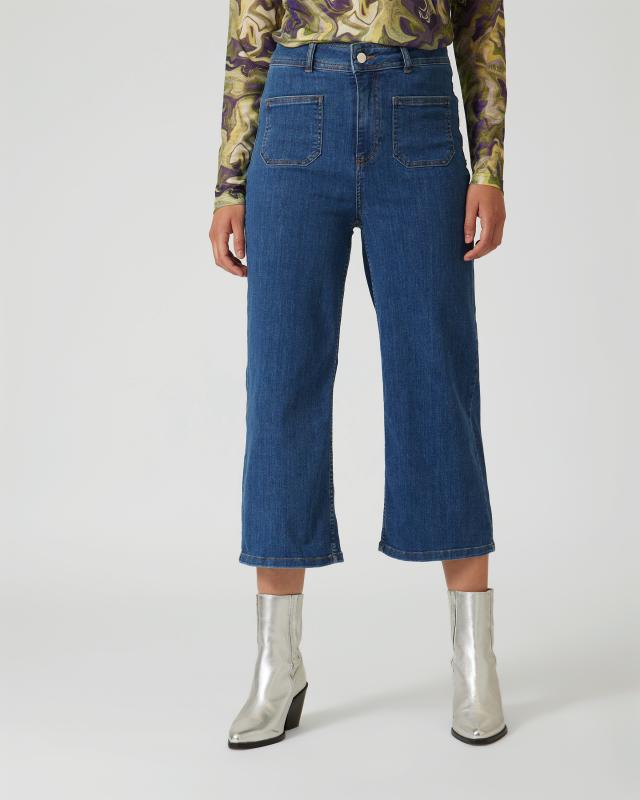 Jeans-Culotte mit Taschen