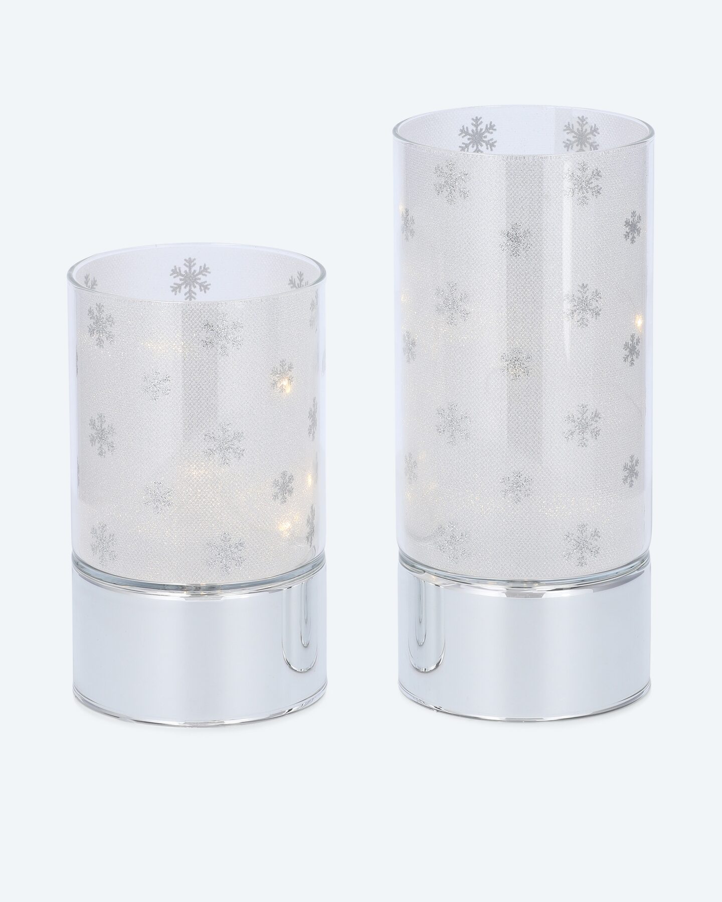 Produktabbildung für LED-Windlichtset "Schneeflocken", 2tlg.