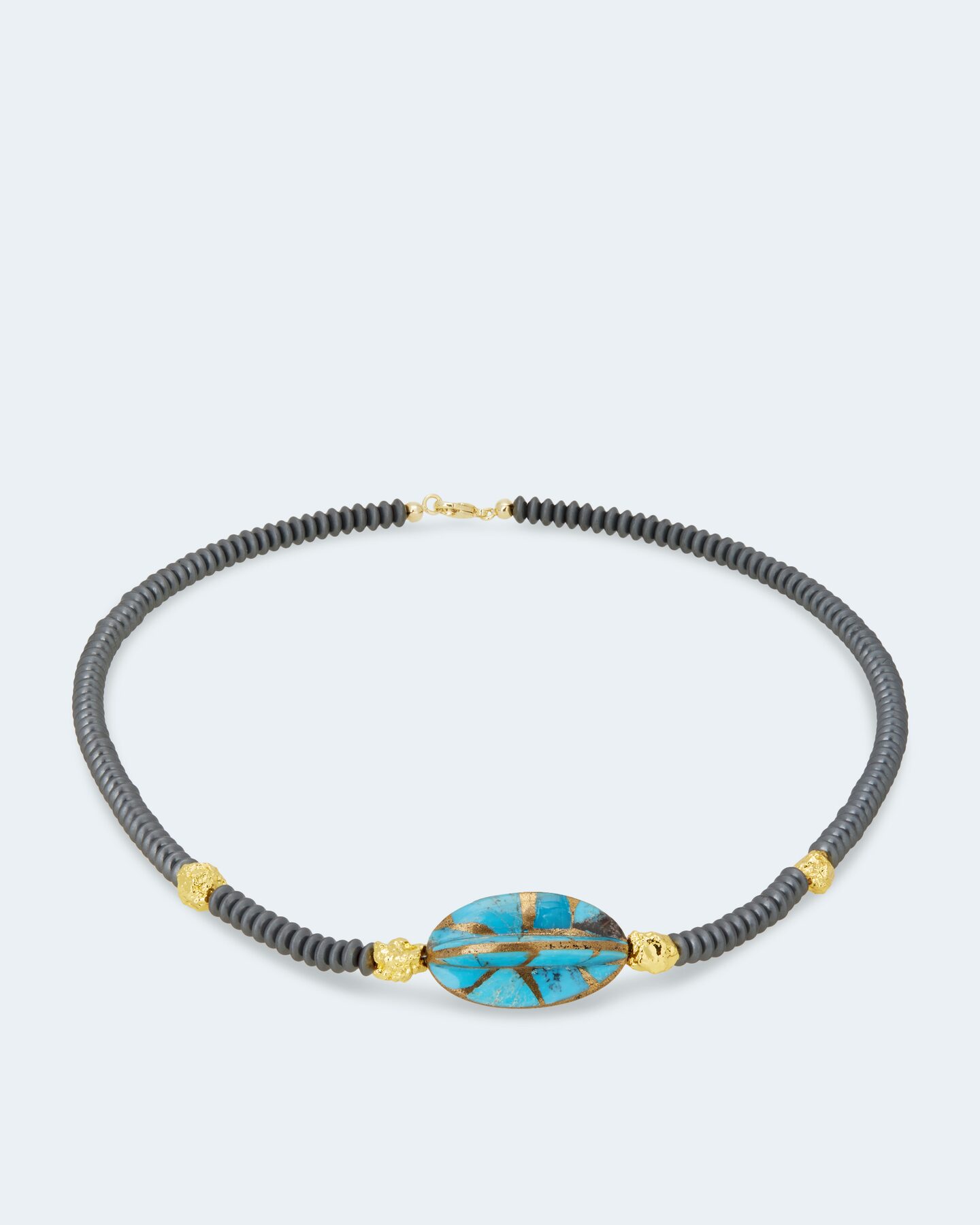 Produktabbildung für Collier mit Türkis-Bronze-Olive