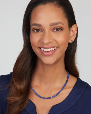 Collier mit Lapis und Pyrit