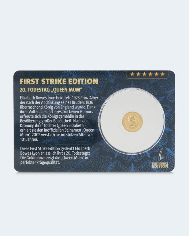 Produktabbildung für Goldmünze Queen Mum First Strike Edition