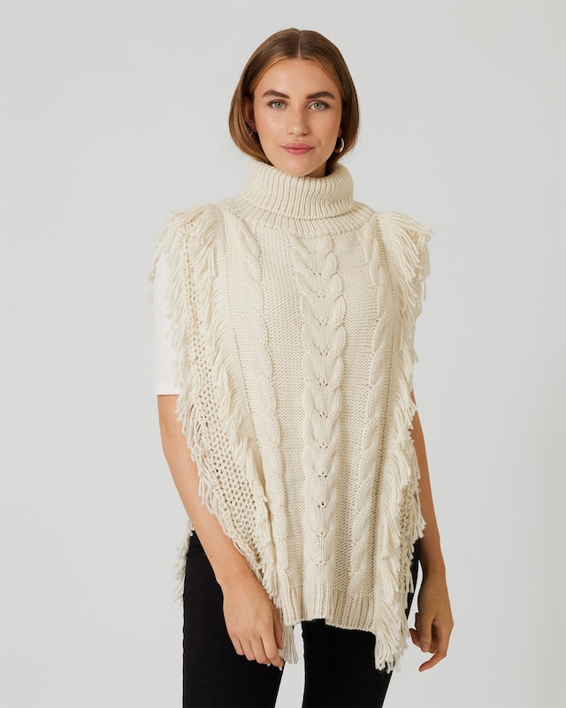 Poncho mit Fransen
