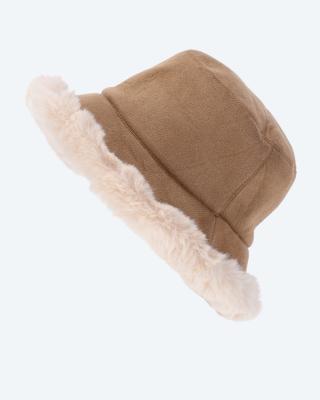 Bucket Hut aus Veloursleder-Imitat