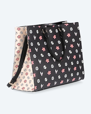 Kurzgrifftasche mit Allover-Druck
