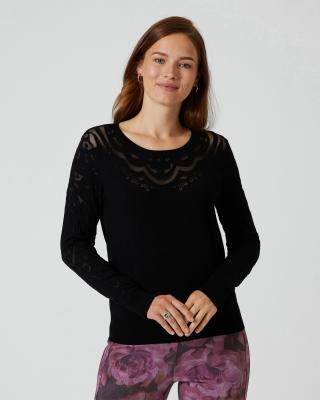 Pullover mit Ausbrenner-Muster