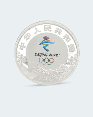 Silbermünze Beijing 2022 Eislauf