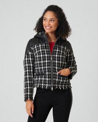 Jacke im Materialmix