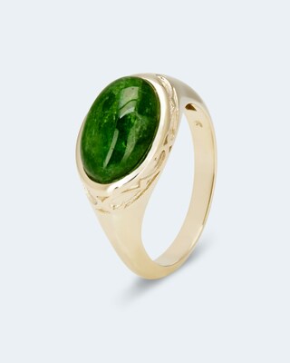 Goldring mit Chromdiopsid