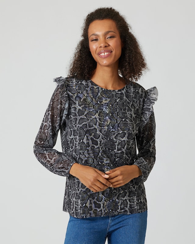 2-in-1 Blusenshirt mit Mesh