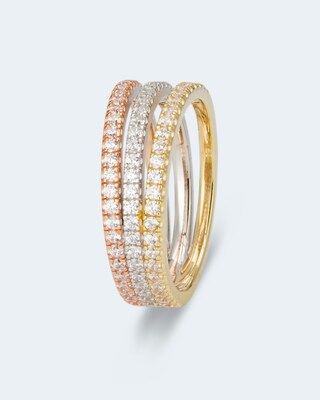 Ring Tricolor mit Zirkonia