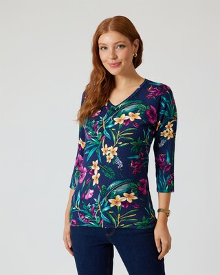Classic Pullover "Blüten-Blätter-Mix"