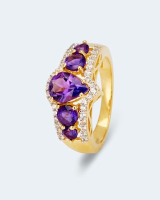 Ring mit Amethyst und Zirkon