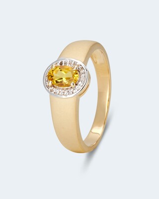 Ring mit Goldberyll und Zirkon