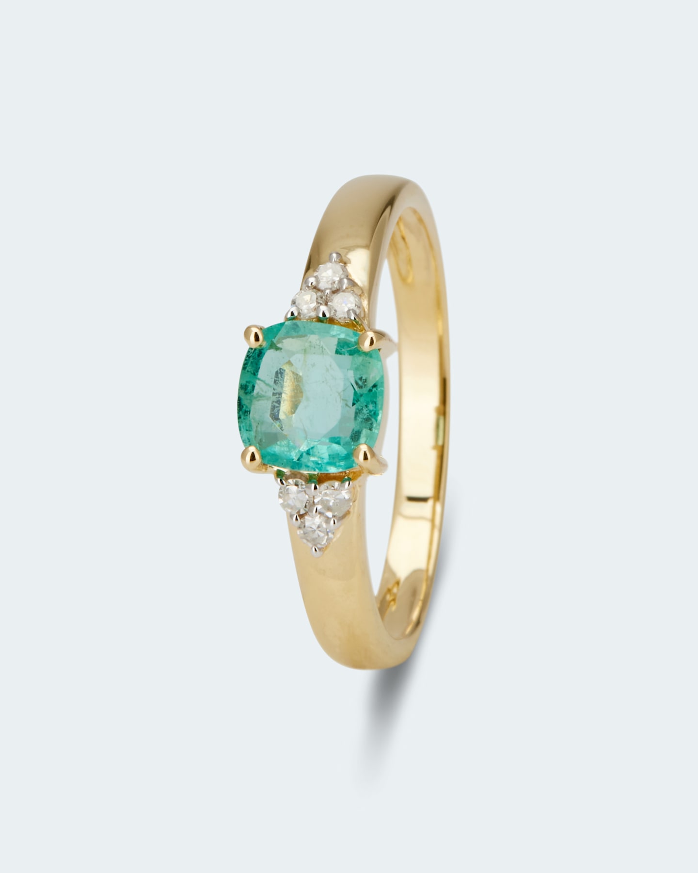 Produktabbildung für Ring mit Smaragd und Diamant