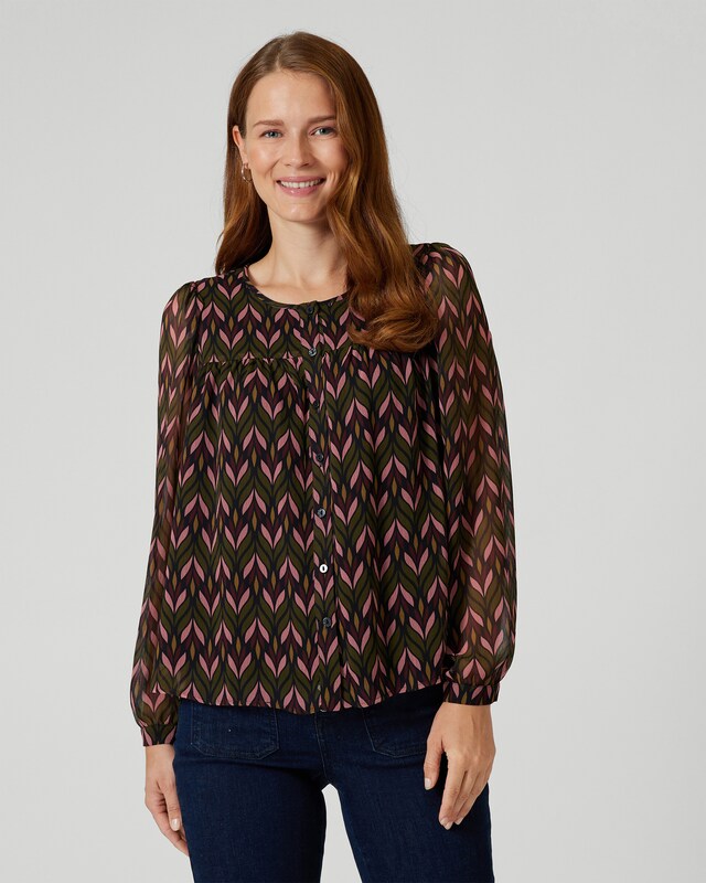Chiffonbluse mit Grafikdruck