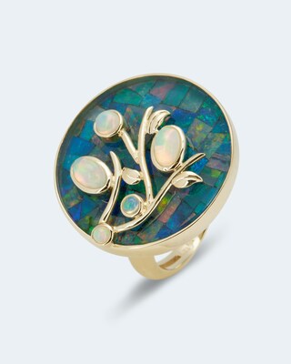 Ring mit Mosaikopal-Triplette