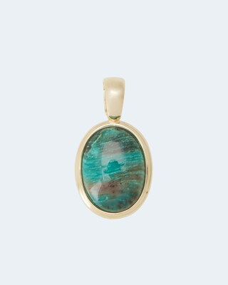 Clipanhänger mit Green Wood Opal