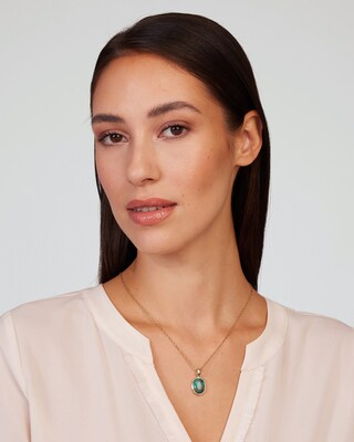 Clipanhänger mit Green Wood Opal