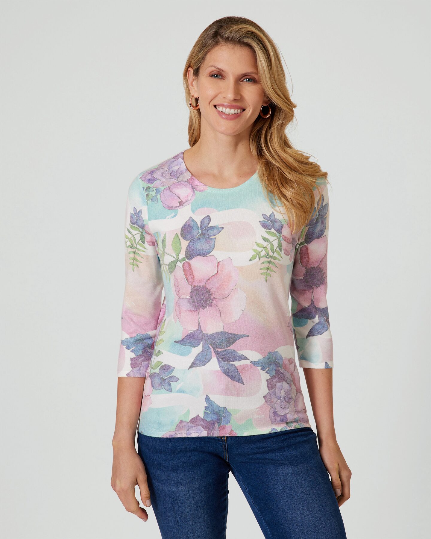 Produktabbildung für Soft Pullover "Pastellblumen"