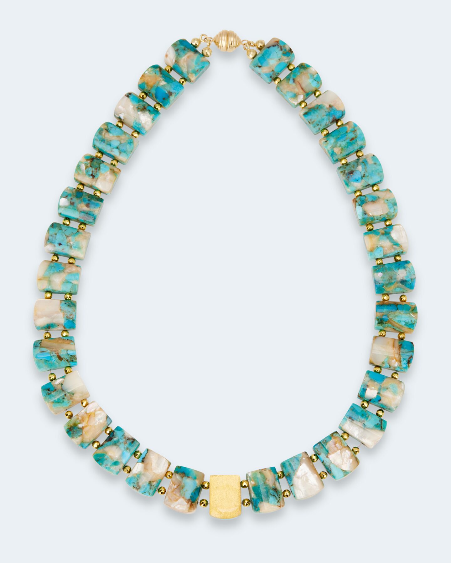 Produktabbildung für Collier mit Türkis & Perlmutt
