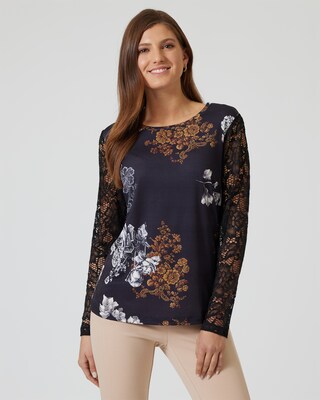 Shirt mit Blumenspitze