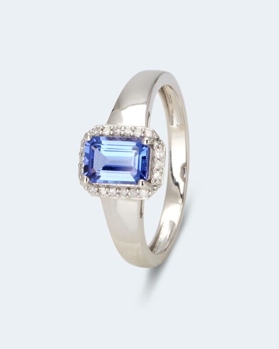 Produktabbildung für Platinring mit Tansanit & Diamanten