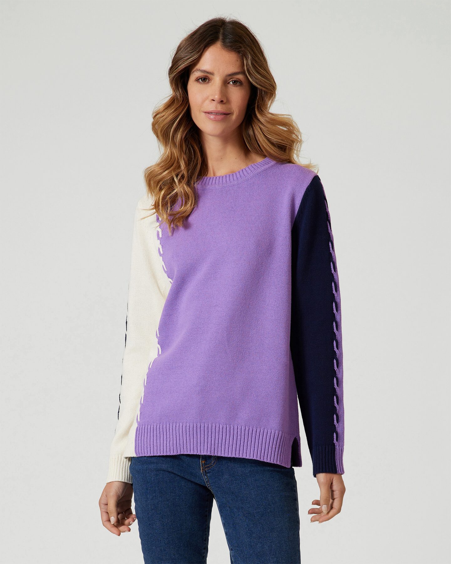 Produktabbildung für Pullover in Tricolor