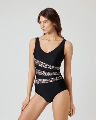 Badeanzug "Striped Leopard"