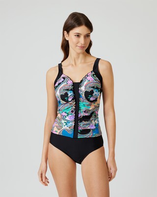 Tankini mit Paisley- und Blütendruck