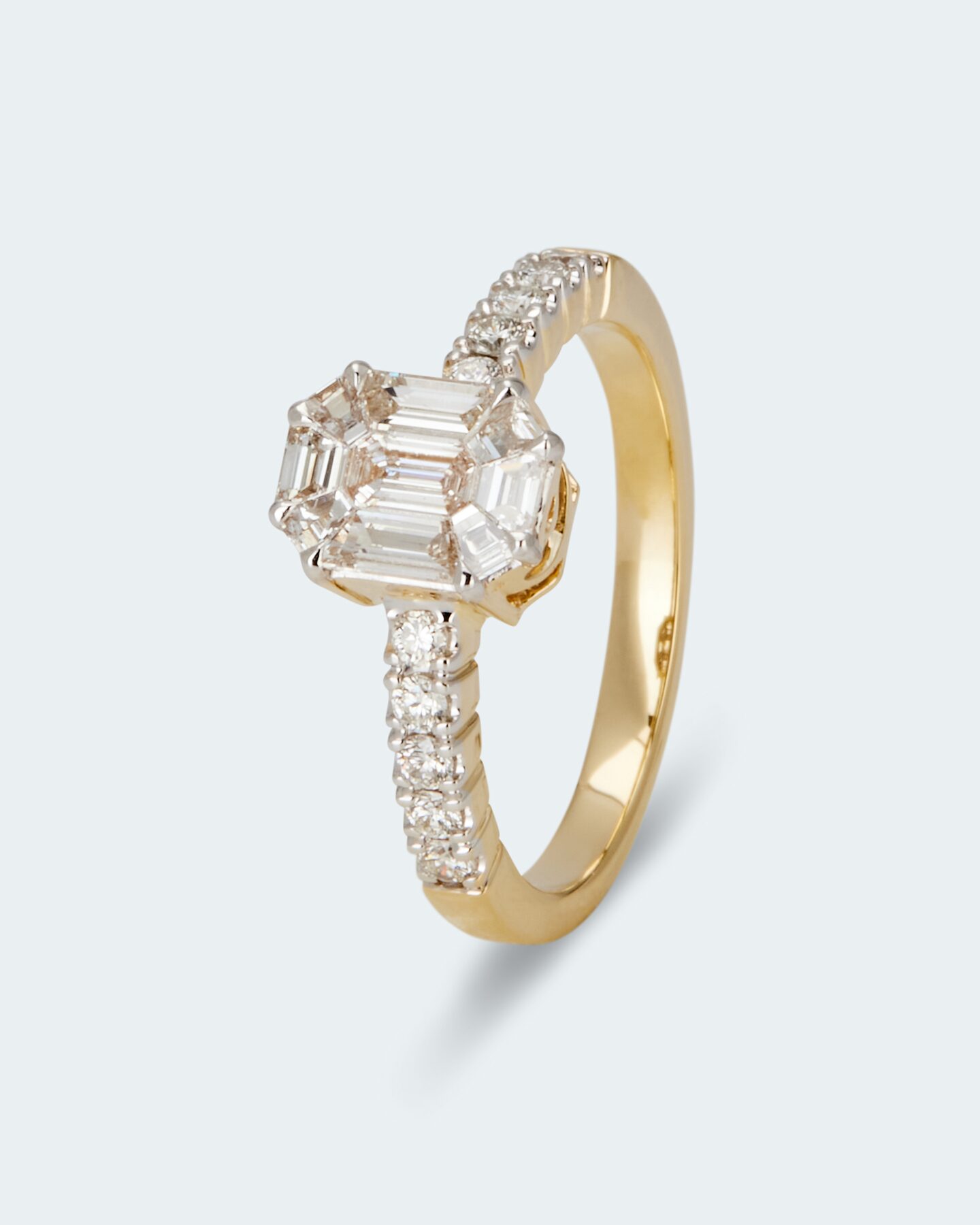 Produktabbildung für Ring mit Diamanten & Brillanten ca. 0,7 ct