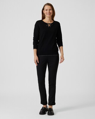 Pullover mit Glanzgarn-Details