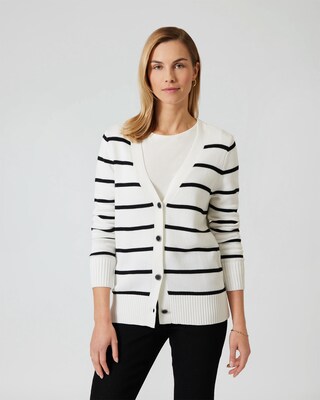 Strickcardigan im Streifendesign