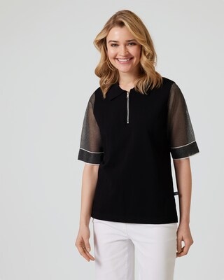 Pullover mit transparenten Ärmeln