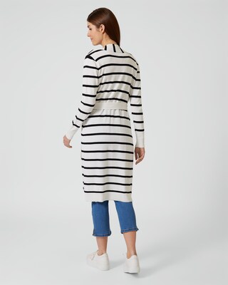 Long-Cardigan mit Streifen