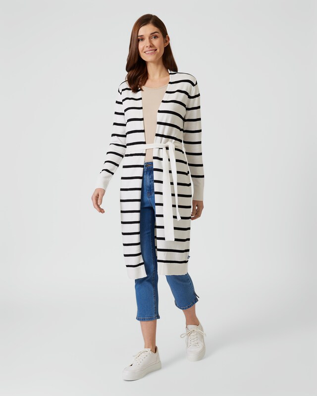 Long-Cardigan mit Streifen