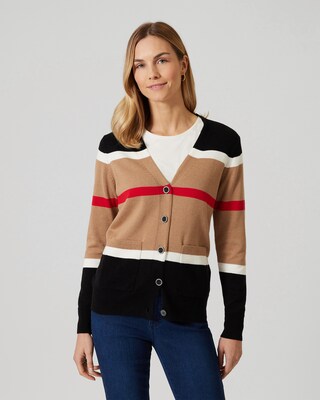 Feinstrickjacke mit Streifen