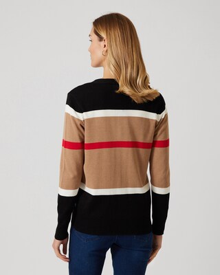 Feinstrickjacke mit Streifen