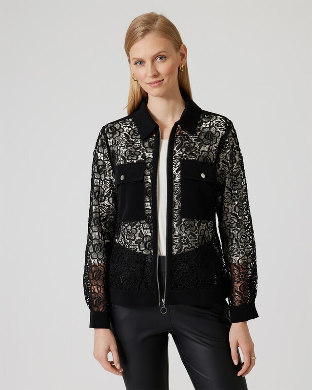 Jacke mit filigraner Spitze